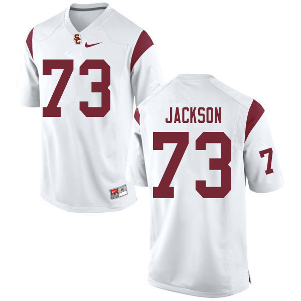 Men #73 Austin Jackson USC Trojans College Football Jerseys Sale-White